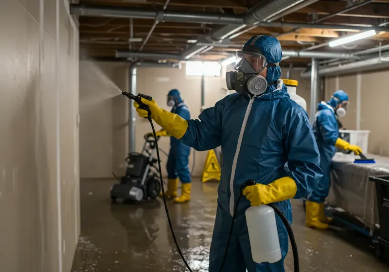 Basement Sanitization and Antimicrobial Treatment process in Wolcott, CT